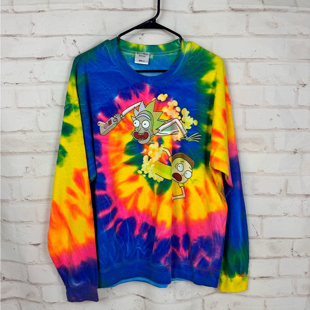 Ripple Junction Adult Swim Rick And Morty Tie Dye Sweatshirt Size Small